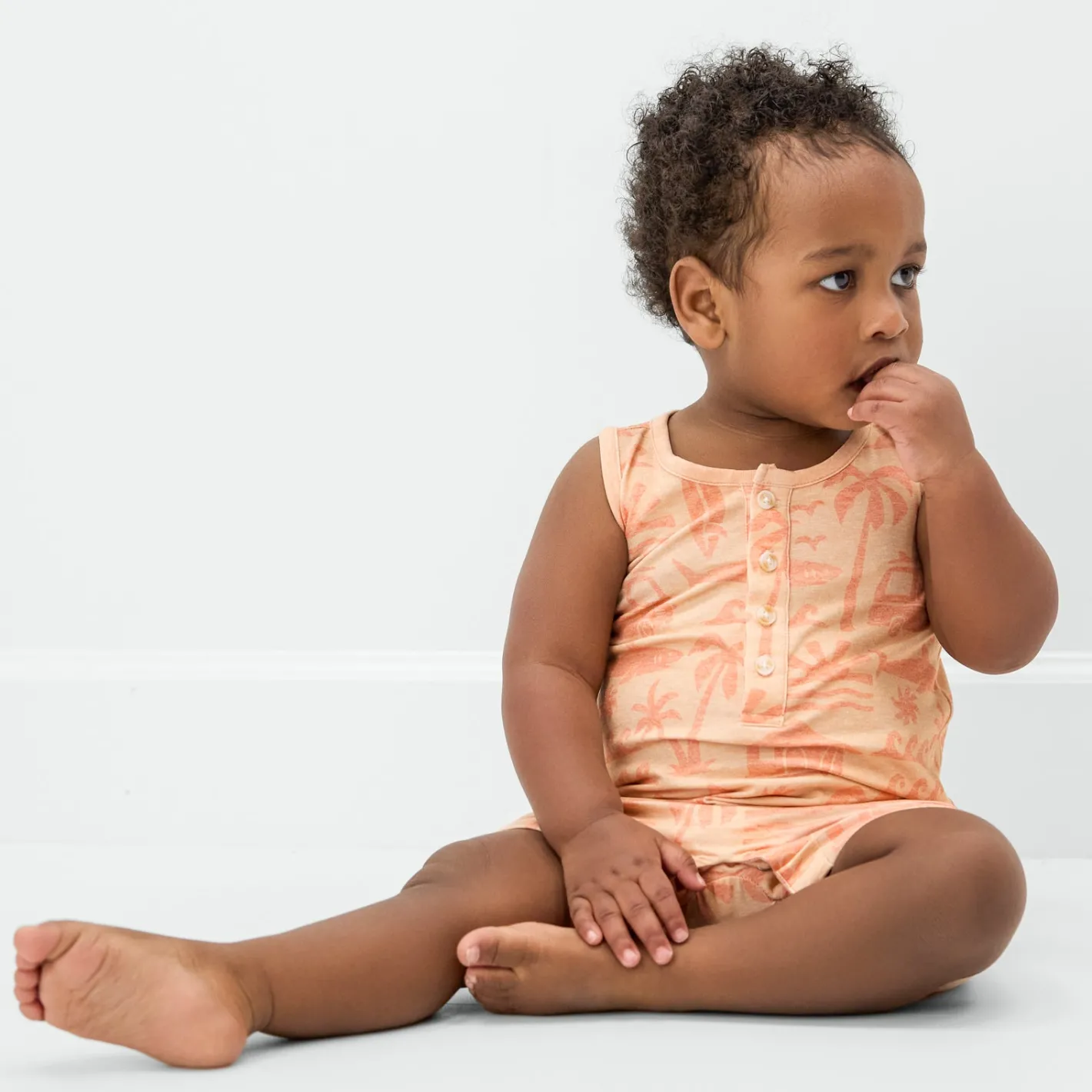 Bamboo Baby Clothes|Rompers<Little Sleepies Henley Romper Surf Shack
