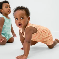 Bamboo Baby Clothes|Rompers<Little Sleepies Henley Romper Surf Shack