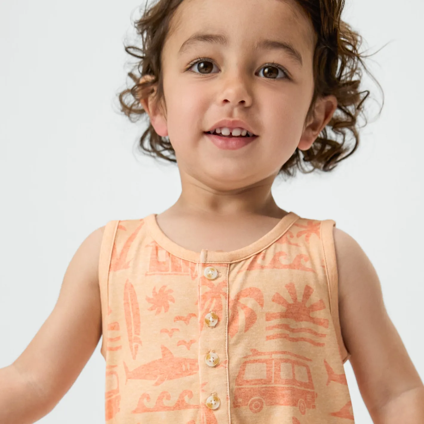 Bamboo Baby Clothes|Rompers<Little Sleepies Henley Romper Surf Shack