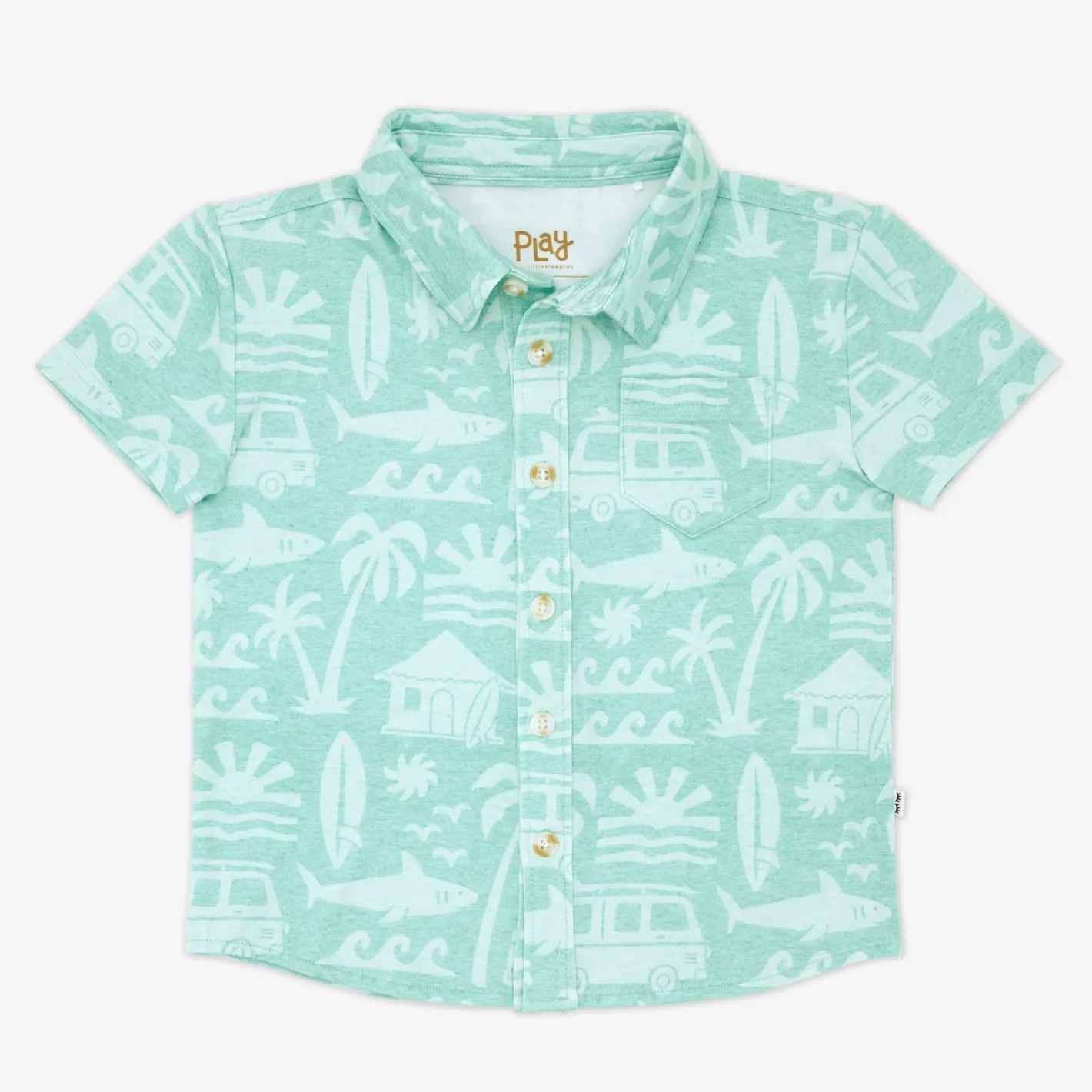Tops & Tees|Tops & Tees<Little Sleepies Button Down Polo Surf Shack