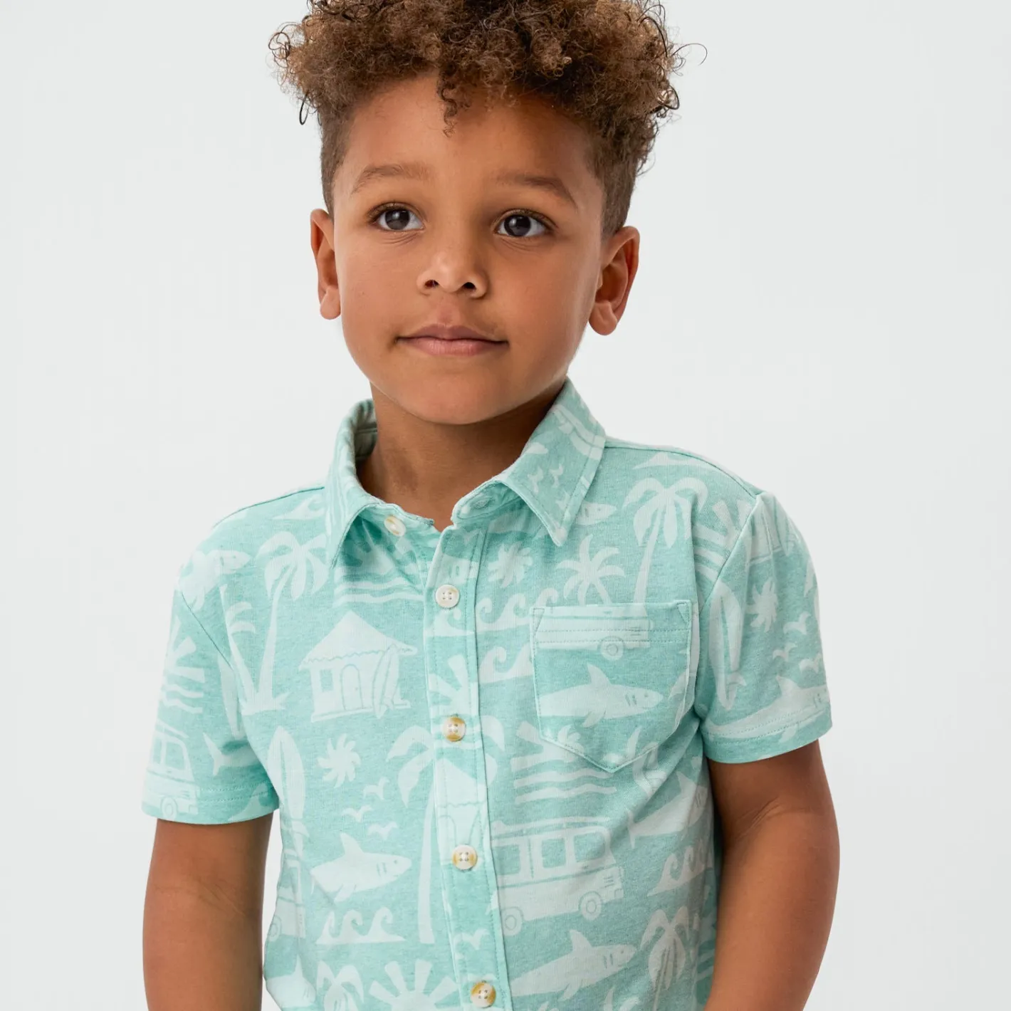 Tops & Tees|Tops & Tees<Little Sleepies Button Down Polo Surf Shack