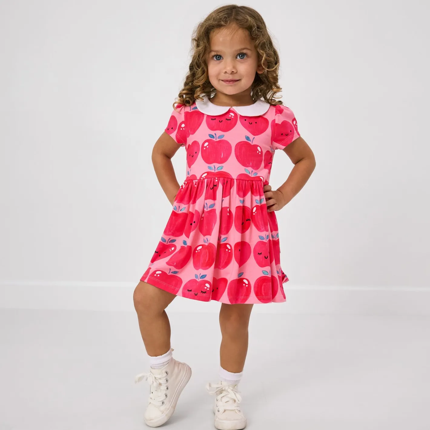 Bamboo Baby Clothes|Dresses<Little Sleepies Collar Skater Dress with Bloomer Sweet Orchard