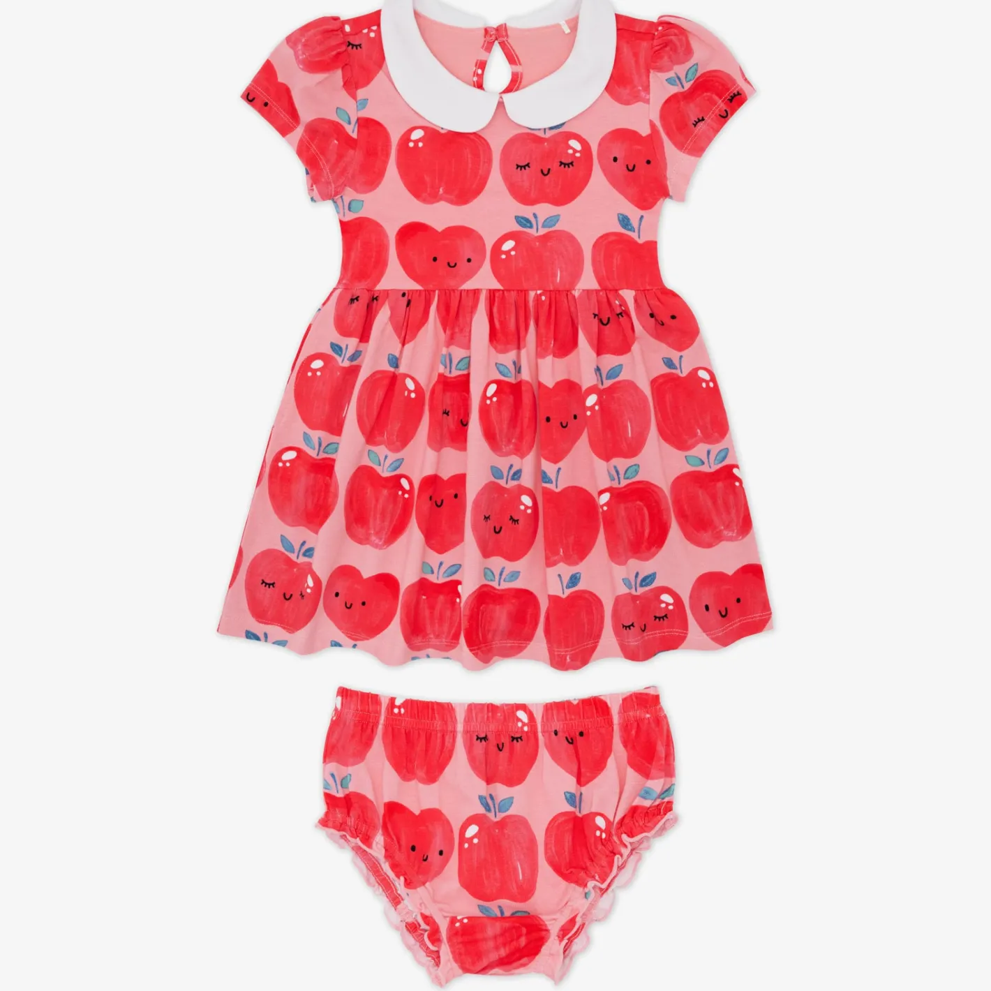 Bamboo Baby Clothes|Dresses<Little Sleepies Collar Skater Dress with Bloomer Sweet Orchard