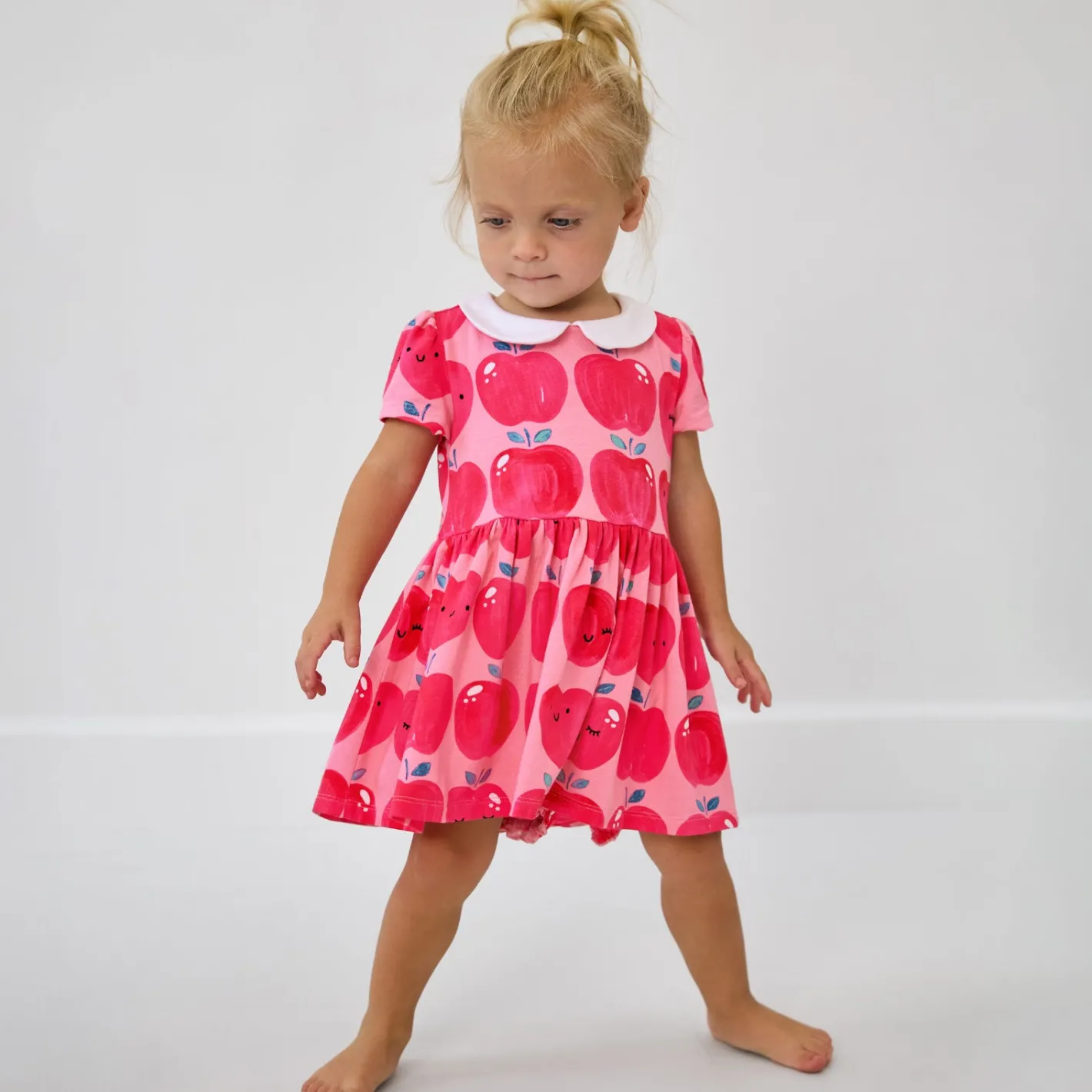 Bamboo Baby Clothes|Dresses<Little Sleepies Collar Skater Dress with Bloomer Sweet Orchard