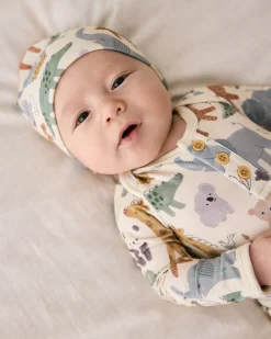 The Newborn Shop|The Newborn Shop<Little Sleepies Henley Bodysuit Sweet Safari