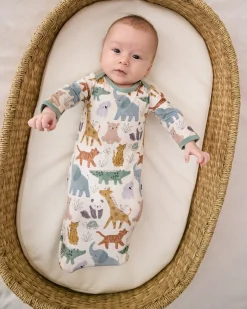 The Newborn Shop|The Newborn Shop<Little Sleepies Infant Gown Sweet Safari