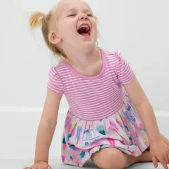 Bamboo Baby Clothes|Bodysuits<Little Sleepies Bubble Dress with Bodysuit Sweet Scoops