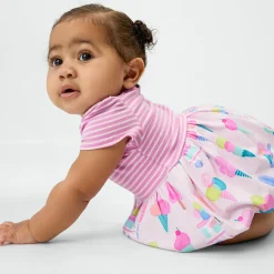 Bamboo Baby Clothes|Bodysuits<Little Sleepies Bubble Dress with Bodysuit Sweet Scoops