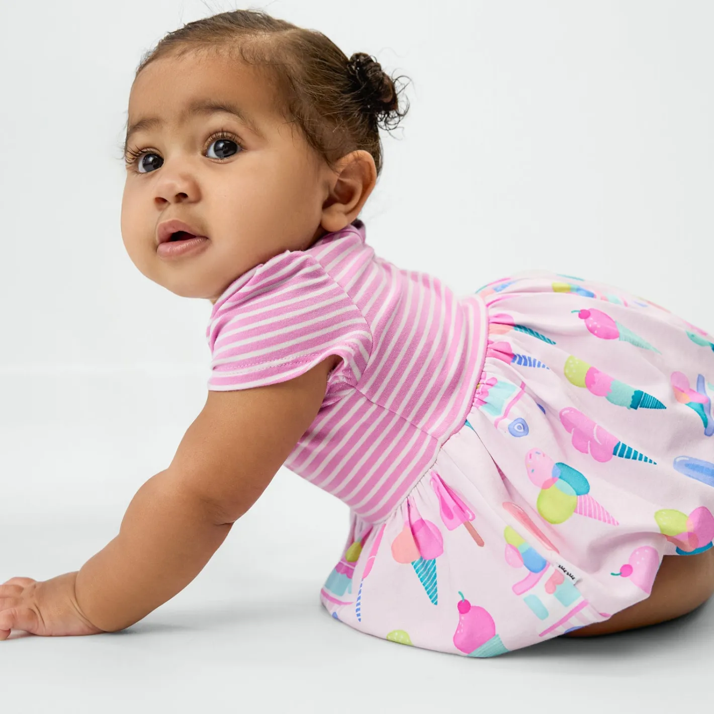 Bamboo Baby Clothes|Bodysuits<Little Sleepies Bubble Dress with Bodysuit Sweet Scoops