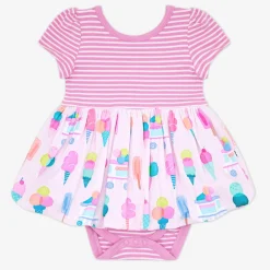 Bamboo Baby Clothes|Bodysuits<Little Sleepies Bubble Dress with Bodysuit Sweet Scoops