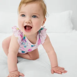 Bamboo Baby Clothes|Bodysuits<Little Sleepies Flutter Bodysuit Sweet Scoops