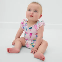Bamboo Baby Clothes|Bodysuits<Little Sleepies Flutter Bodysuit Sweet Scoops