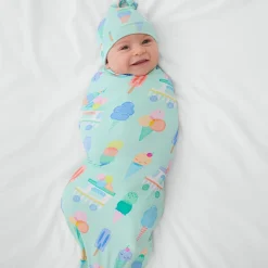 Layette|Swaddles<Little Sleepies Swaddle & Hat Set Sweet Scoops