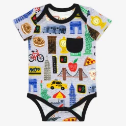 Bamboo Baby Clothes|Bodysuits<Little Sleepies Pocket Bodysuit The Big Apple