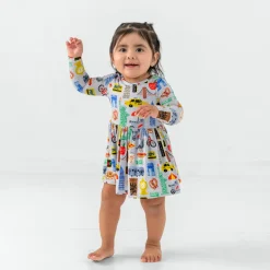Bamboo Baby Clothes|Bodysuits<Little Sleepies Skater Dress with Bodysuit The Big Apple