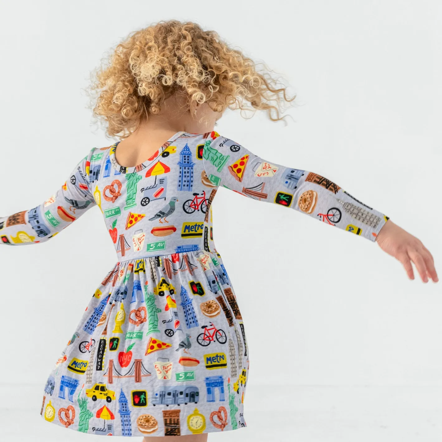 Bamboo Baby Clothes|Bodysuits<Little Sleepies Skater Dress with Bodysuit The Big Apple