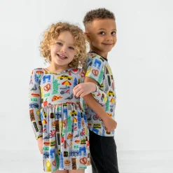 Bamboo Baby Clothes|Bodysuits<Little Sleepies Skater Dress with Bodysuit The Big Apple