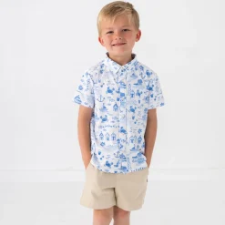 Tops & Tees|Tops & Tees<Little Sleepies Button Down Polo Tidal Treasures