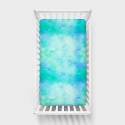Sheets<Little Sleepies Fitted Crib Sheet Tidepool Watercolor