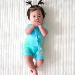 Zippies|Sibling Matching<Little Sleepies Shorty Zippy Tidepool Watercolor