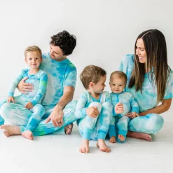 Daddy & Me|Men's<Little Sleepies Men's Short Sleeve Pajama Top Tidepool Watercolor