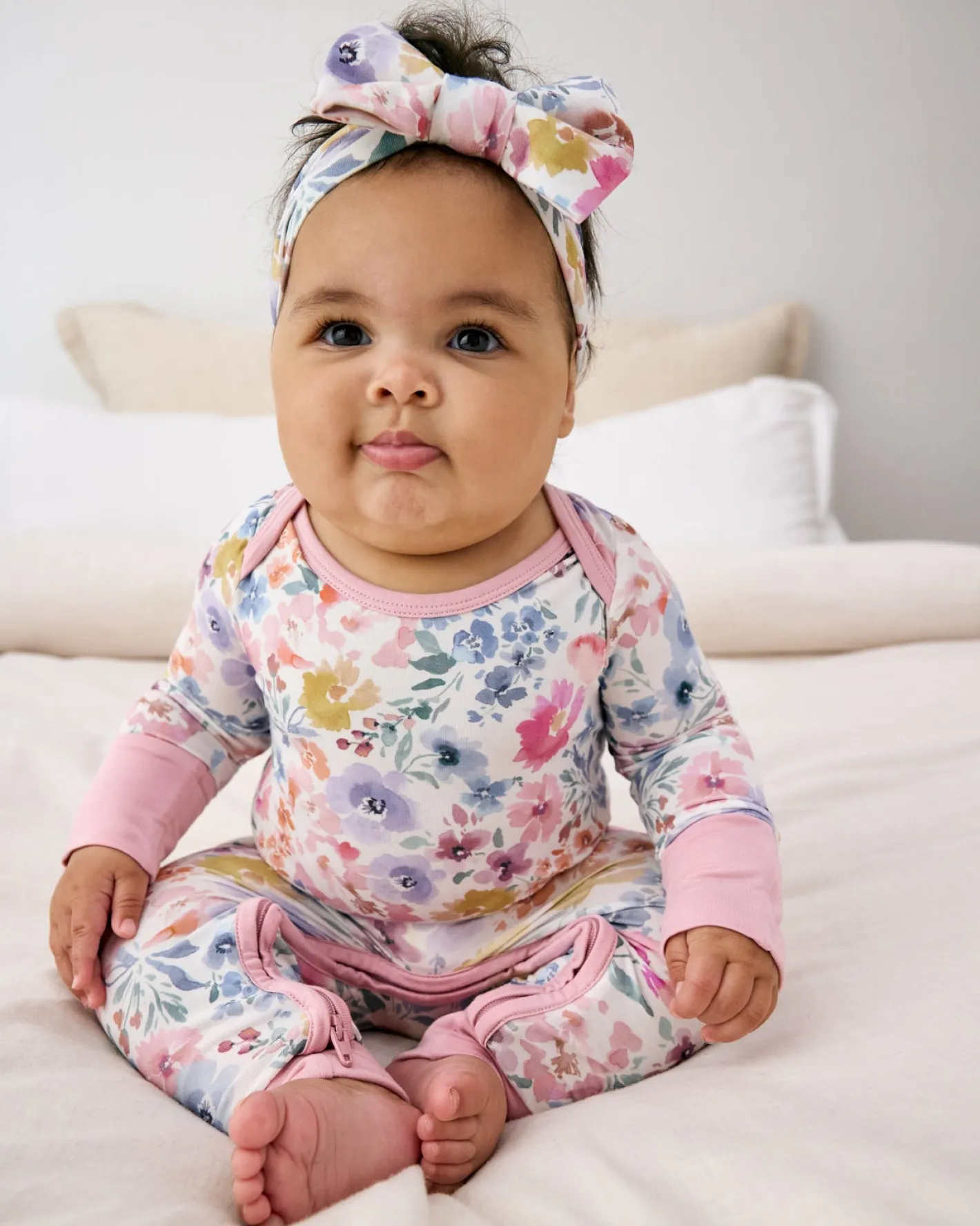 The Newborn Shop|The Newborn Shop<Little Sleepies Crescent Zippy Tiny Blooms