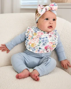 The Newborn Shop|The Newborn Shop<Little Sleepies Ruffle Bib Tiny Blooms