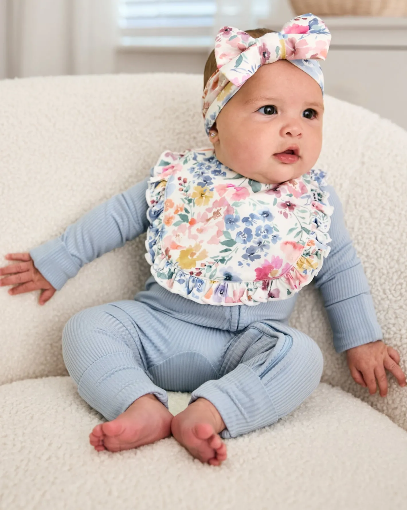 The Newborn Shop|The Newborn Shop<Little Sleepies Ruffle Bib Tiny Blooms