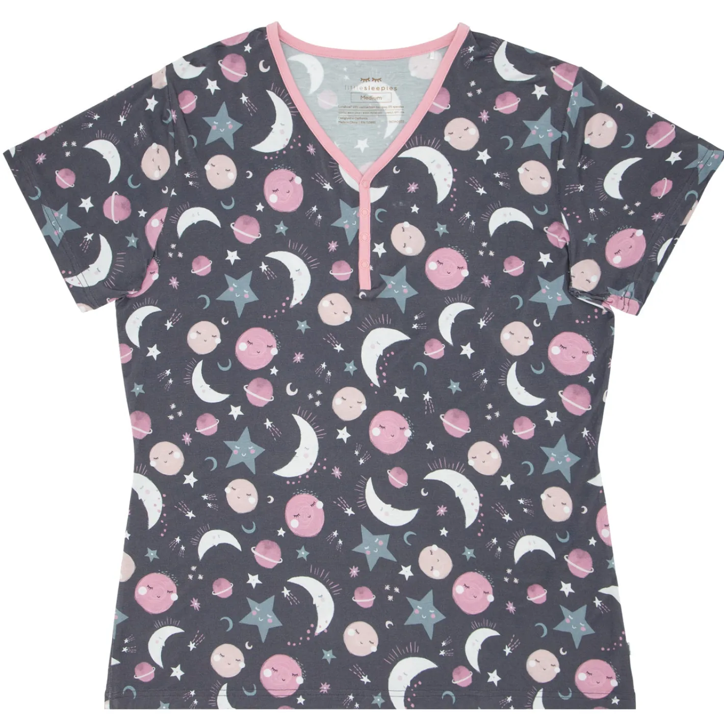 Mommy & Me|Mommy & Me<Little Sleepies Women's Short Sleeve Pajama Top To the Moon & Back
