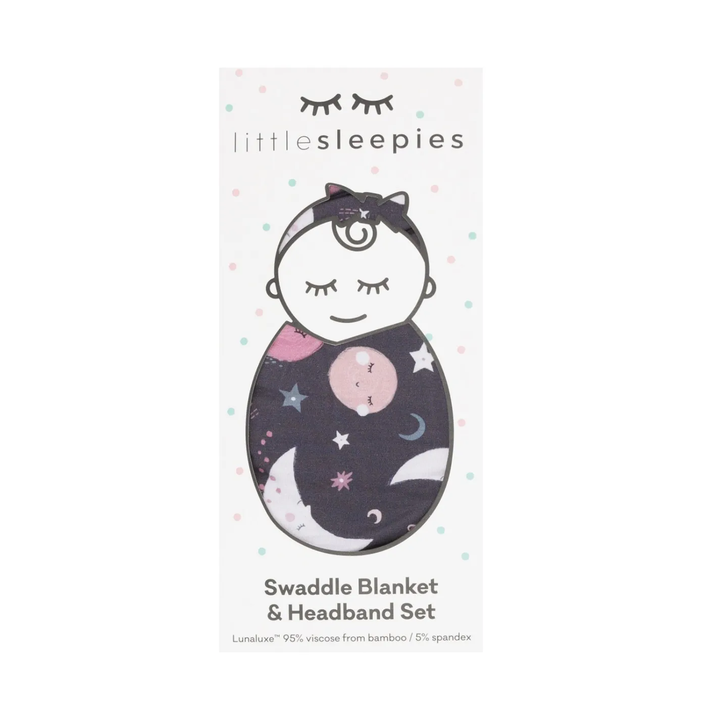 Layette|Swaddles<Little Sleepies Swaddle & Luxe Bow Headband Set To the Moon & Back