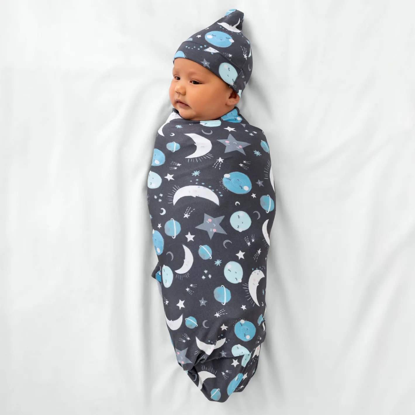 Layette|Swaddles<Little Sleepies Swaddle & Hat Set To the Moon & Back