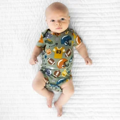 Bamboo Baby Clothes|Bodysuits<Little Sleepies Bodysuit Touchdown Time