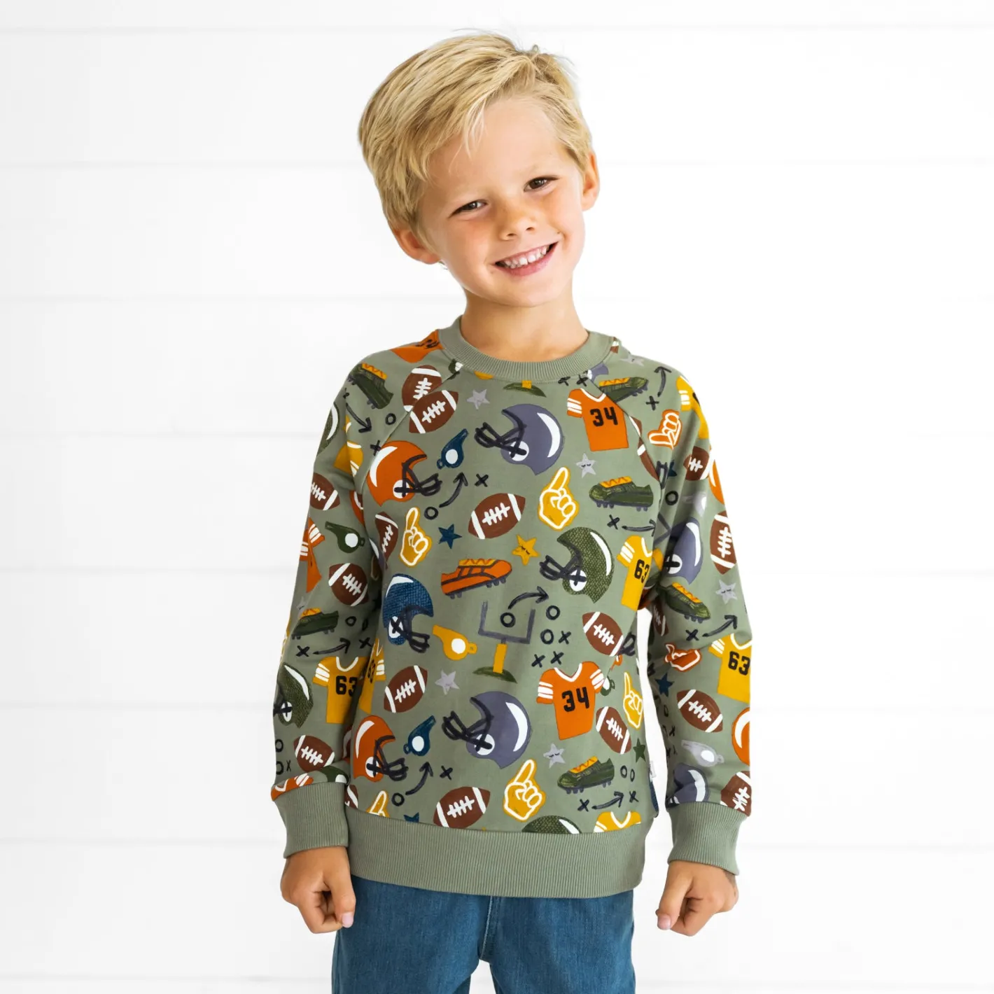 Tops & Tees|Tops & Tees<Little Sleepies Crewneck Sweatshirt Touchdown Time