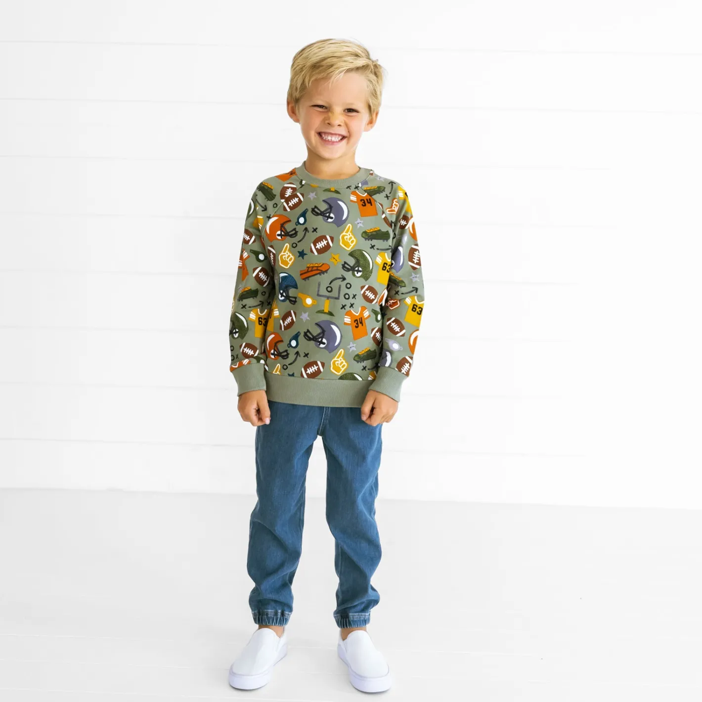 Tops & Tees|Tops & Tees<Little Sleepies Crewneck Sweatshirt Touchdown Time