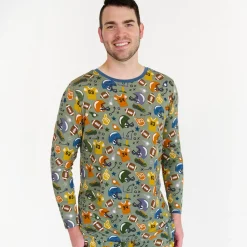 Daddy & Me|Full Family Matching<Little Sleepies Men's Pajama Top Touchdown Time