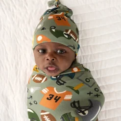 Layette|Swaddles<Little Sleepies Swaddle & Hat Set Touchdown Time