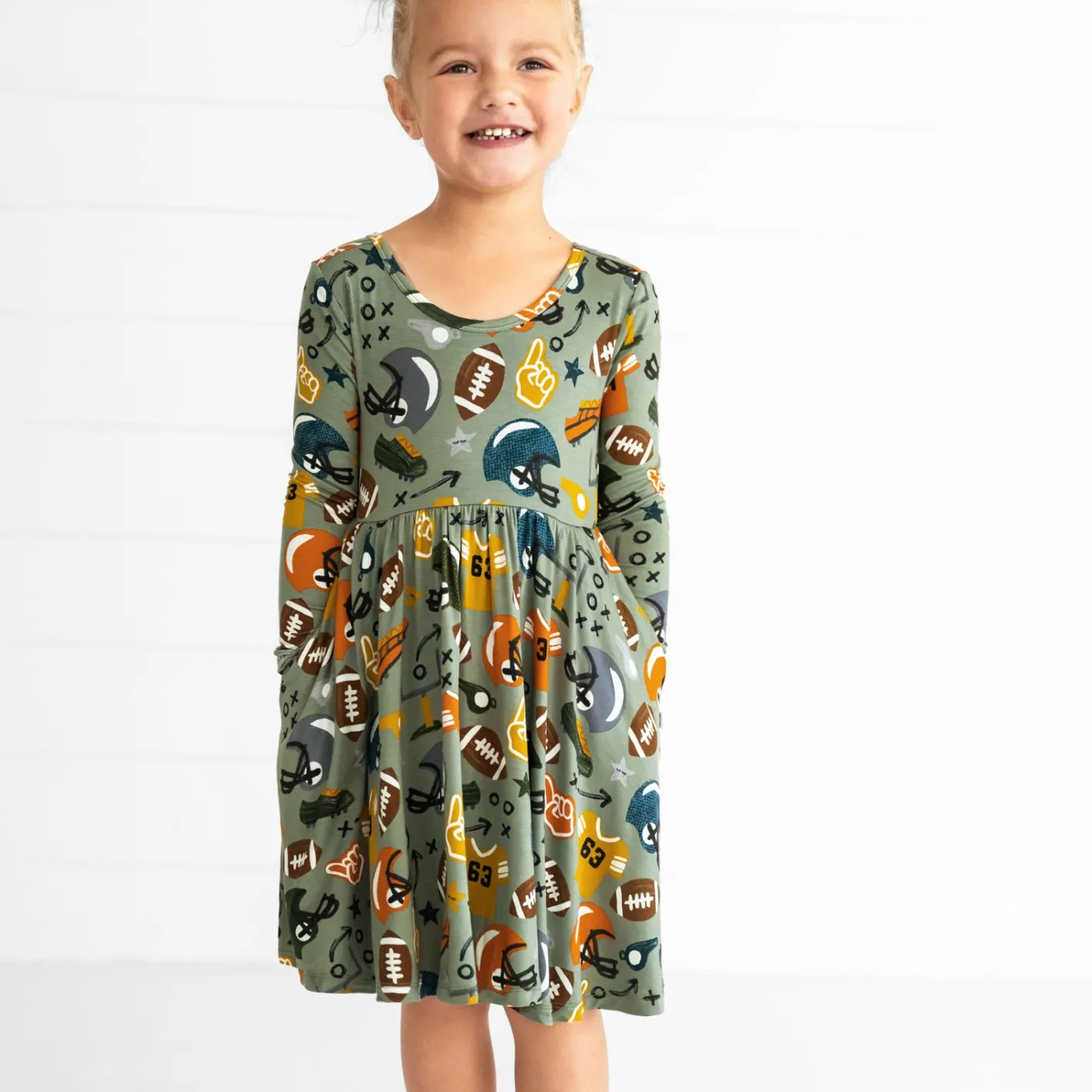 Dresses|Dresses<Little Sleepies Twirl Dress Touchdown Time