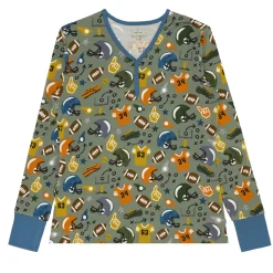 Mommy & Me|Mommy & Me<Little Sleepies Women's Pajama Top Touchdown Time