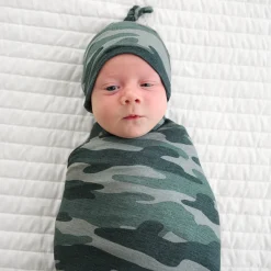 Layette|Swaddles<Little Sleepies Swaddle & Hat Set Vintage Camo