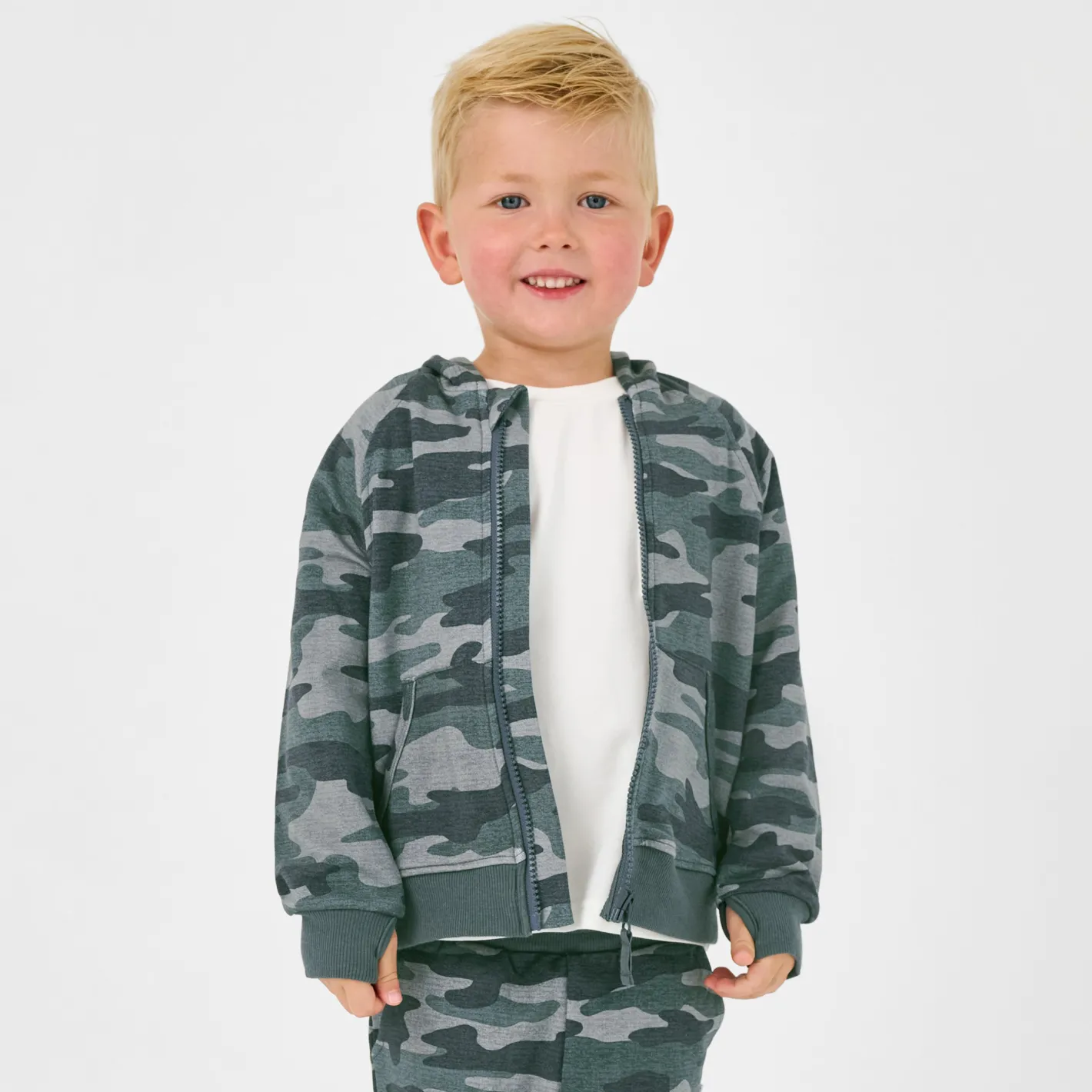 Everyday Essentials|Everyday Essentials<Little Sleepies Zip Hoodie Vintage Camo