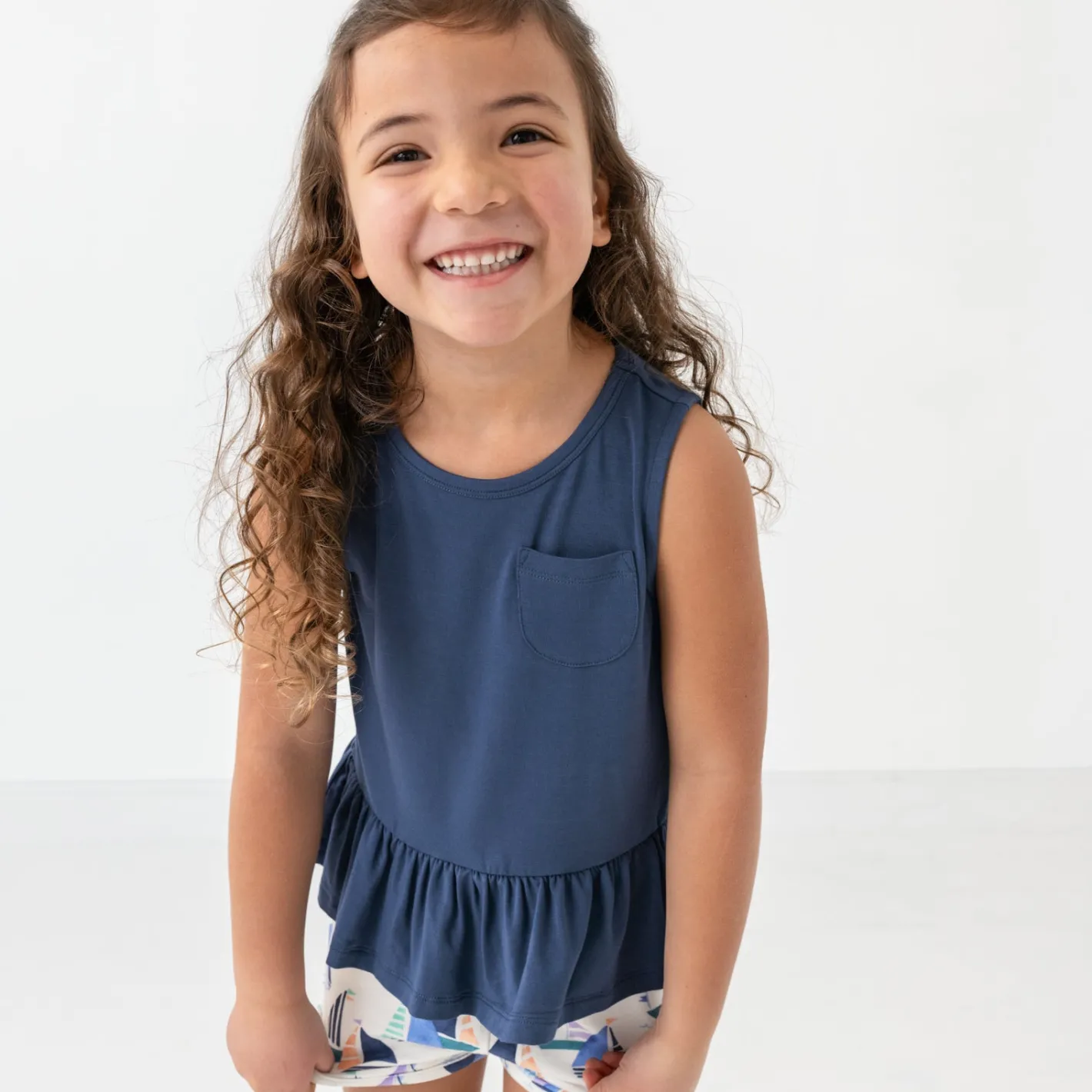 Tops & Tees|Tops & Tees<Little Sleepies Pocket Peplum Tank Vintage Navy