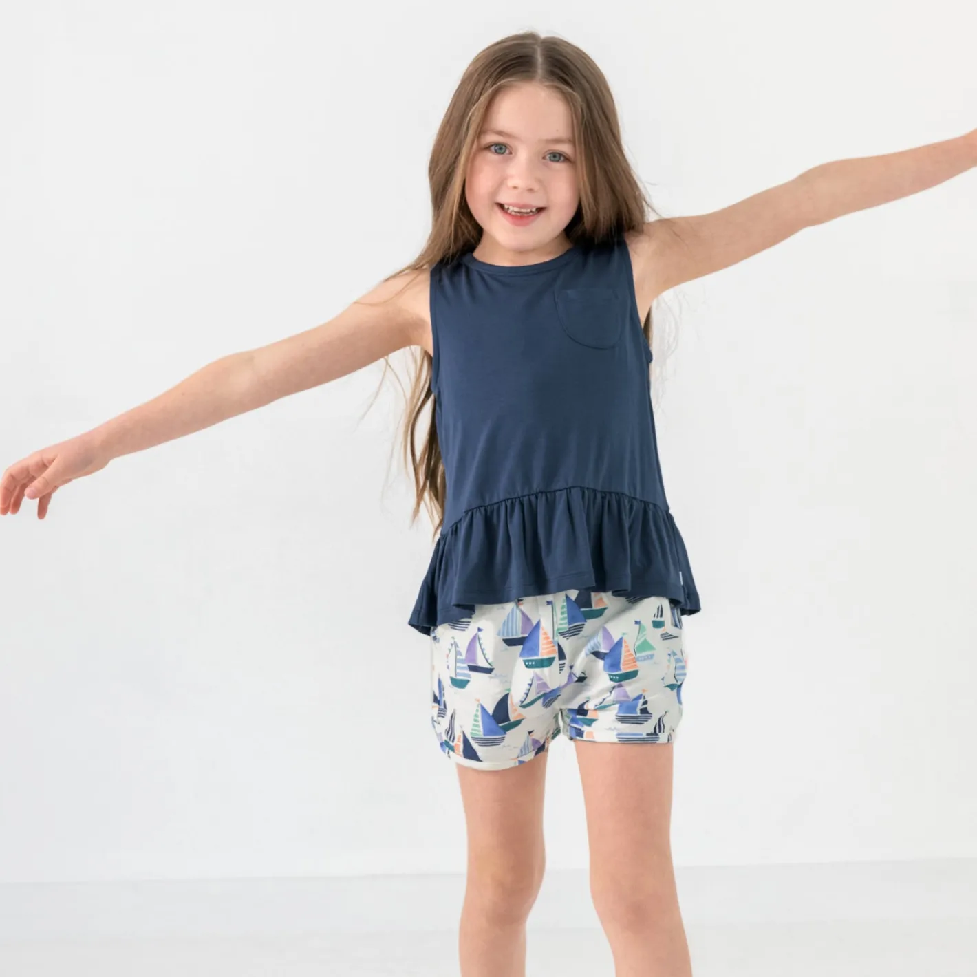 Tops & Tees|Tops & Tees<Little Sleepies Pocket Peplum Tank Vintage Navy