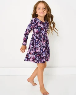 Dresses|Dresses<Little Sleepies Bow Back Skater Dress Violet Meadow