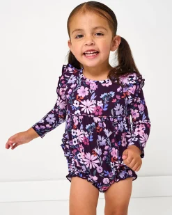 Bamboo Baby Clothes|Rompers<Little Sleepies Bubble Romper Violet Meadow