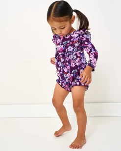 Bamboo Baby Clothes|Rompers<Little Sleepies Bubble Romper Violet Meadow