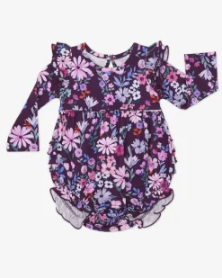 Bamboo Baby Clothes|Rompers<Little Sleepies Bubble Romper Violet Meadow