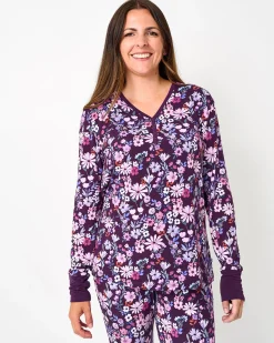 Mommy & Me|Mommy & Me<Little Sleepies Women's Pajama Top Violet Meadow