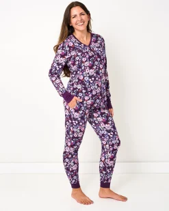 Mommy & Me|Mommy & Me<Little Sleepies Women's Pajama Top Violet Meadow