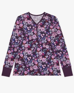 Mommy & Me|Mommy & Me<Little Sleepies Women's Pajama Top Violet Meadow