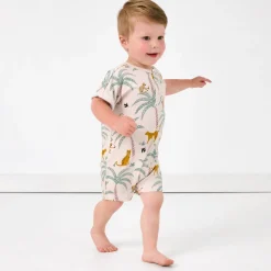 Bamboo Baby Clothes|Rompers<Little Sleepies Dolman Henley Romper Wild Escape
